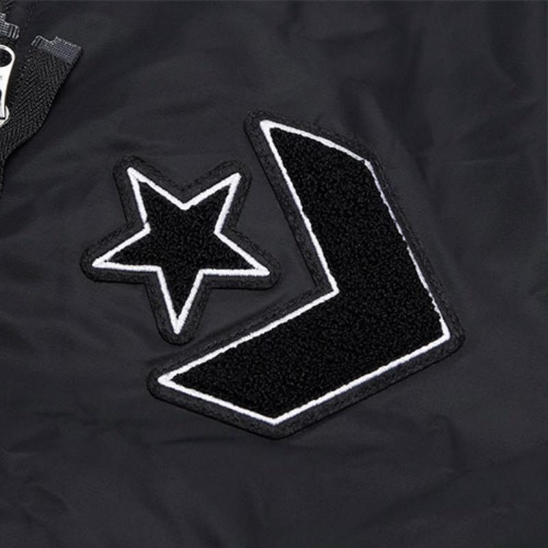 Men's Converse Baseball Jackets Men's Black Baseball Collar Moderate Straight Fit