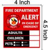 Emergency Alert People and Pet Finder Sticker/Decal - Adults, Children and Pets, 4X4.5 inch Fire Department and Rescue Safety Alert Decal for Window