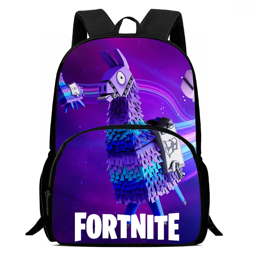15-Inch Fortnite Cartoon Backpack with Front Pocket, Ergonomic Spine Protection Design & Padded Back Panel for Kids