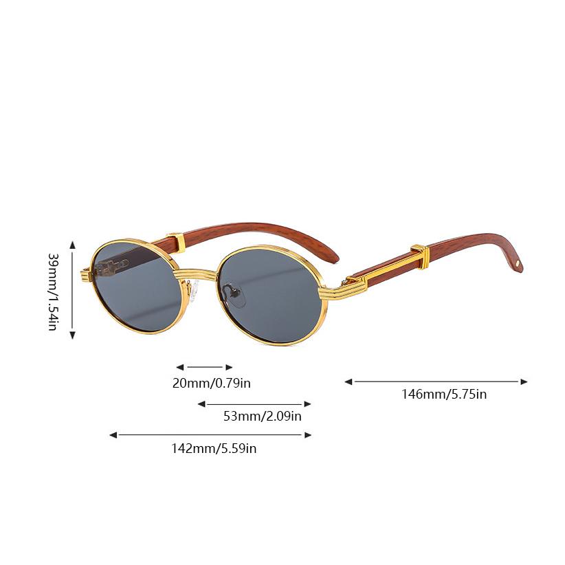 Vintage Oval Sun Glasses  New Stylish Metal Rim Gradient Shades Trendy Brand Design Fashion Green Outdoor Sunglasses