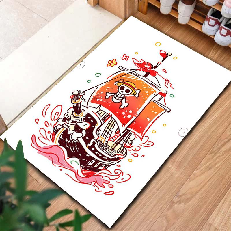 One Piece Jolly Roger Logo Carpet Rug For Living Room Bedroom Home Sofa Decoration,kids Play Nonslip Floor Mat