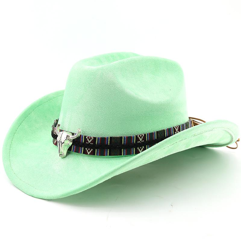 Classic suede brim western cowboy hat for men and women - outdoor travel hat with rolled brim, ethnic style fedora, felt hat