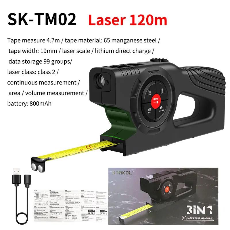 Snakol Digital Distance Meter 50M 70M 100M 120M Rangefinder Electronic Ruler Laser Tape Measure with Green Laser Line Marking