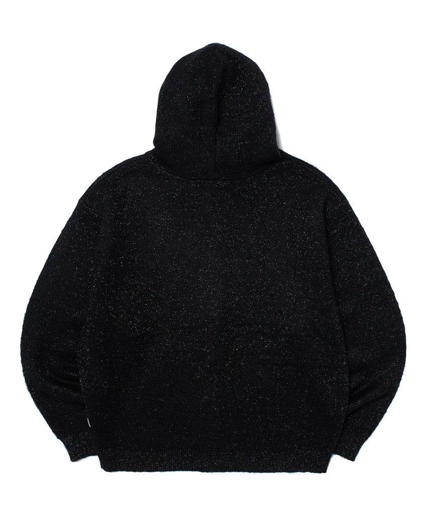Wkndrs Metalic Knitted Zipup Hoodie (Black)