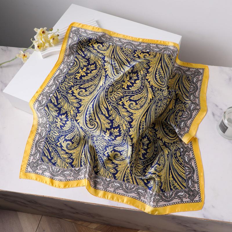 Silk Women's Square Scarf - Chinese Style Headscarf for Spring, Summer, Autumn - Neck Protection & Warmer - Elegant Thin Mom Style