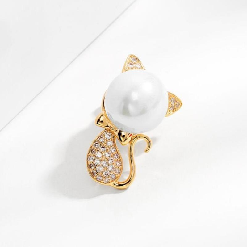 1pc Cute Cat Brooch for Women Men Delicate Kitten Animal Brooches Pins Jewelry Accessories Party Birthday Gifts