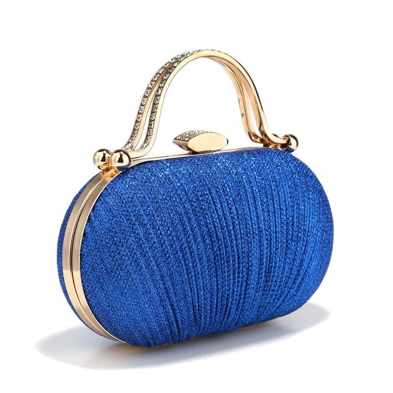 

Женская блестящая вечерняя сумочка, блестящая сумочка с цепочкой, сумка через плечо для женщин, плиссированный клатч, кошелек для свадьбы, выпускного вечера синий