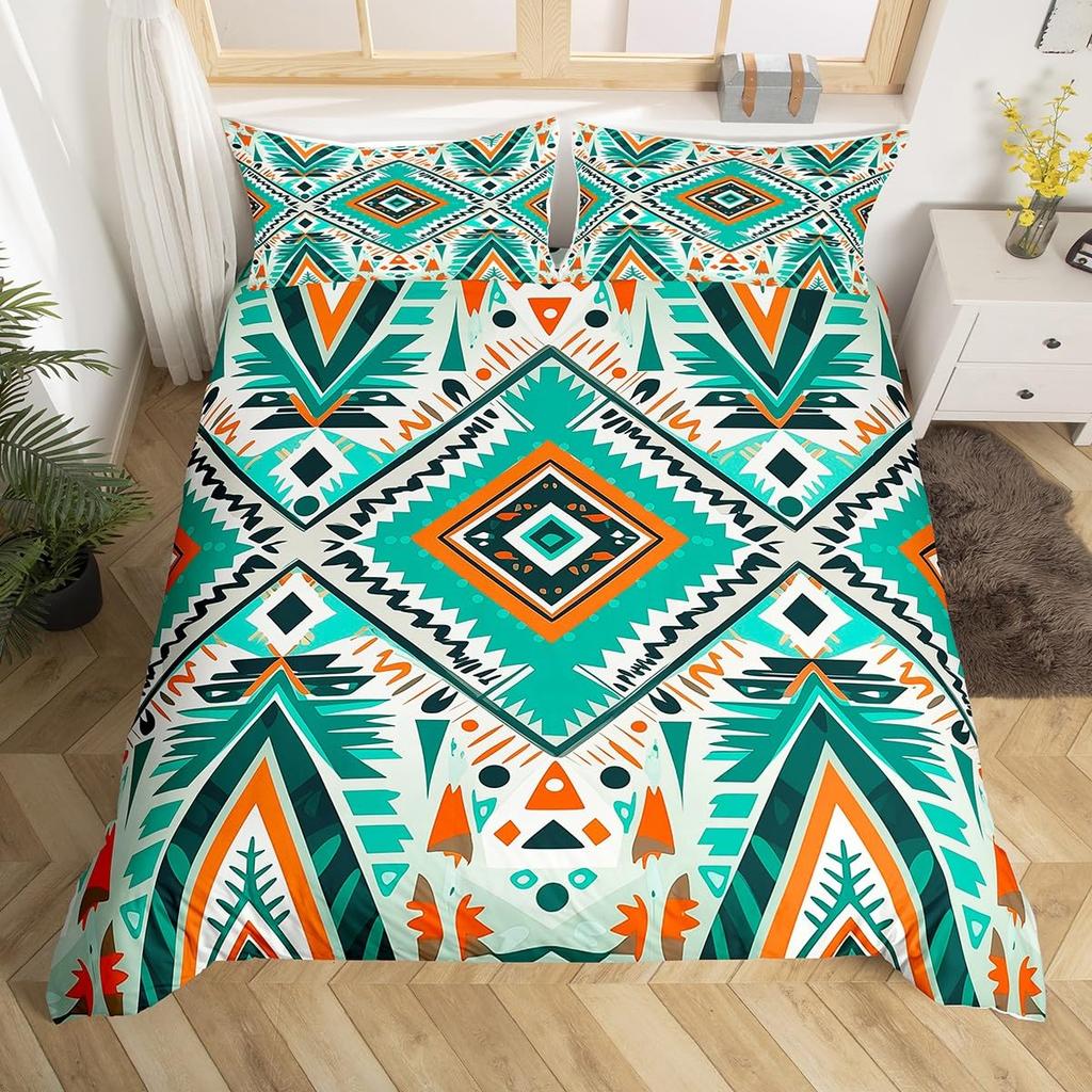 Vintage Abstract Pattern Duvet Cover Queen King Size Vivid Floral Soft Bedding Set Perfect for All Seasons Warm and Bright 3 Pcs
