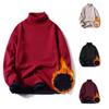 New Autumn And Winter Men's Warm Turtleneck Sweater Youth Korean Style Trendy Solid Color Two Lapel Loose Sweater Large Size
