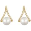 Modyle Korea New Fashion Gold Color Cross Crystal Drop Earrings for Women Elegant Cute Pearl Earrings Brincos