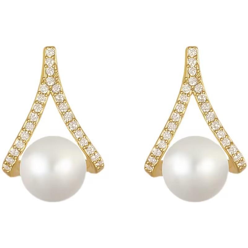 

Modyle Корея Новые модные золотые серьги-капли с кристаллами креста для женщин Элегантные милые серьги с жемчугом Brincos Gold-color