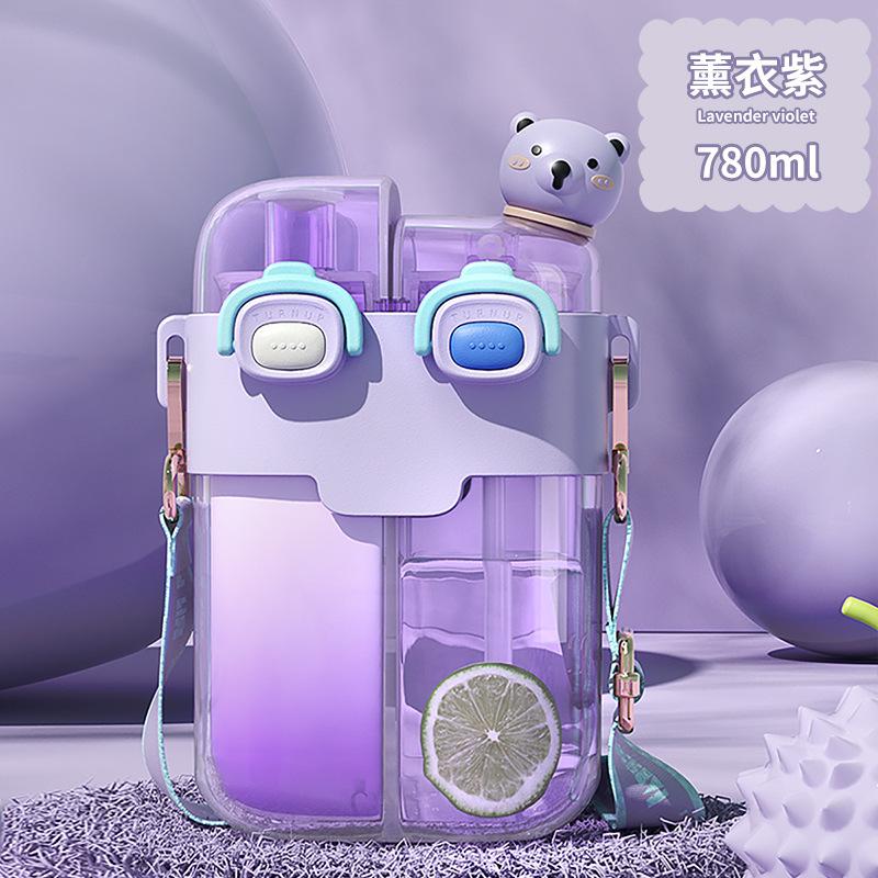 Sticlă de apă pentru copii Cupă de vară Cupă cu pai cu capac drăguț Sticlă de apă pentru studenți Cupă cu burtă mare Portabilă pentru exterior Cupă cadou pentru fete