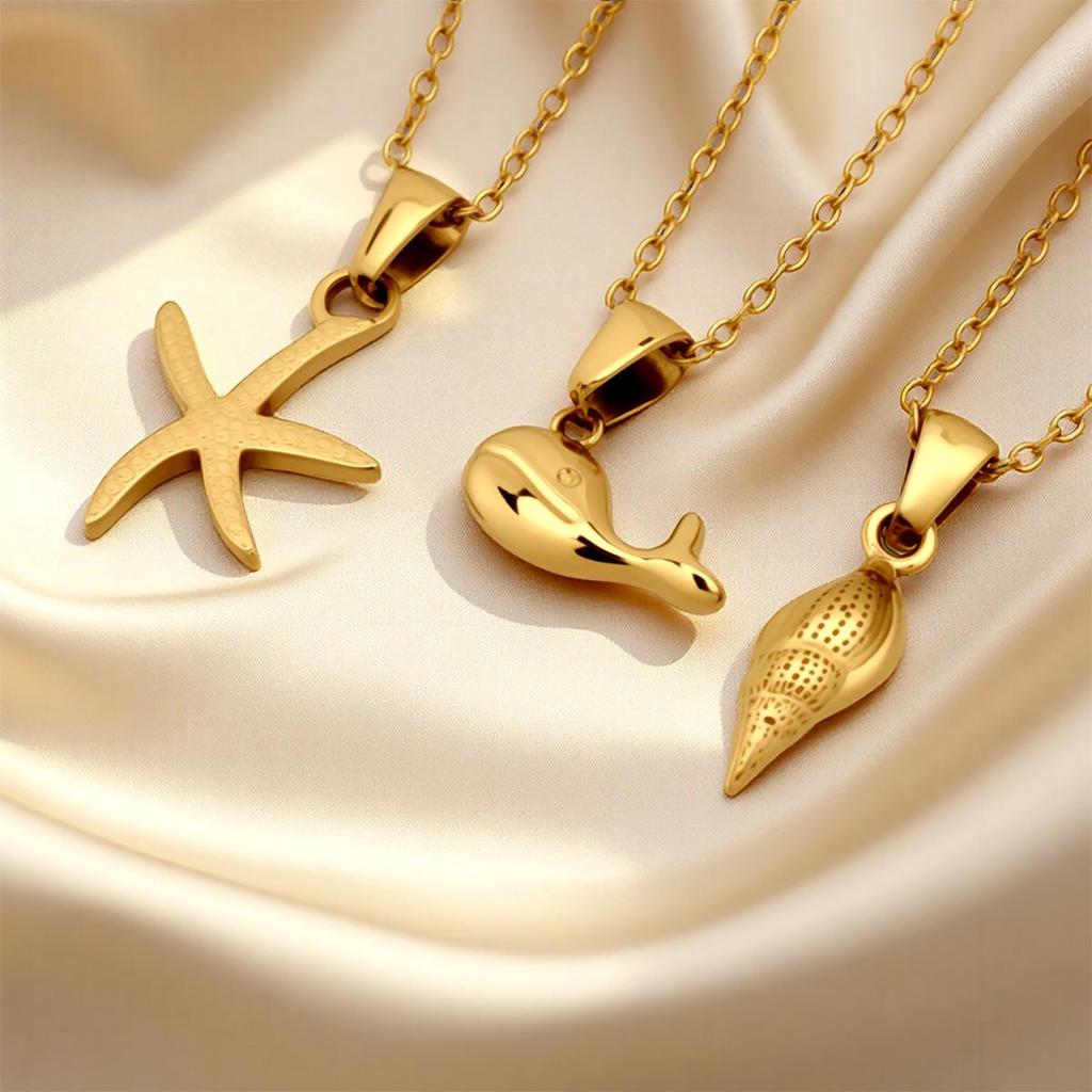 Women's Stainless Steel Necklace & Earring Set - Polished Geometric Hip Hop Jewelry