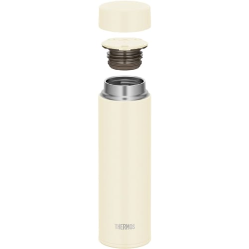 [Integrated drain and gasket, dishwasher safe] Thermos Water Bottle, Vacuum Insulated Mobile Mug, 480ml, Ivory, Easy to wash every corner, All parts a