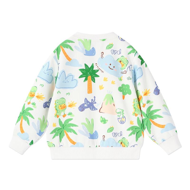 B.Duck Boys' Dinosaur Pullover Sweatshirt