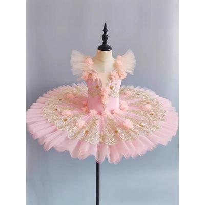 Children's Ballet Tutu Puffy Tulle Skirt Girls Camisole Swan Lake Performance Costume