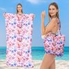 Telo da Spiaggia 2-in-1 Confezione Integrata, Zaino Borsa Pieghevole per Riporre il Telo da Spiaggia, Telo da Spiaggia Stampato Ultra-Fine
