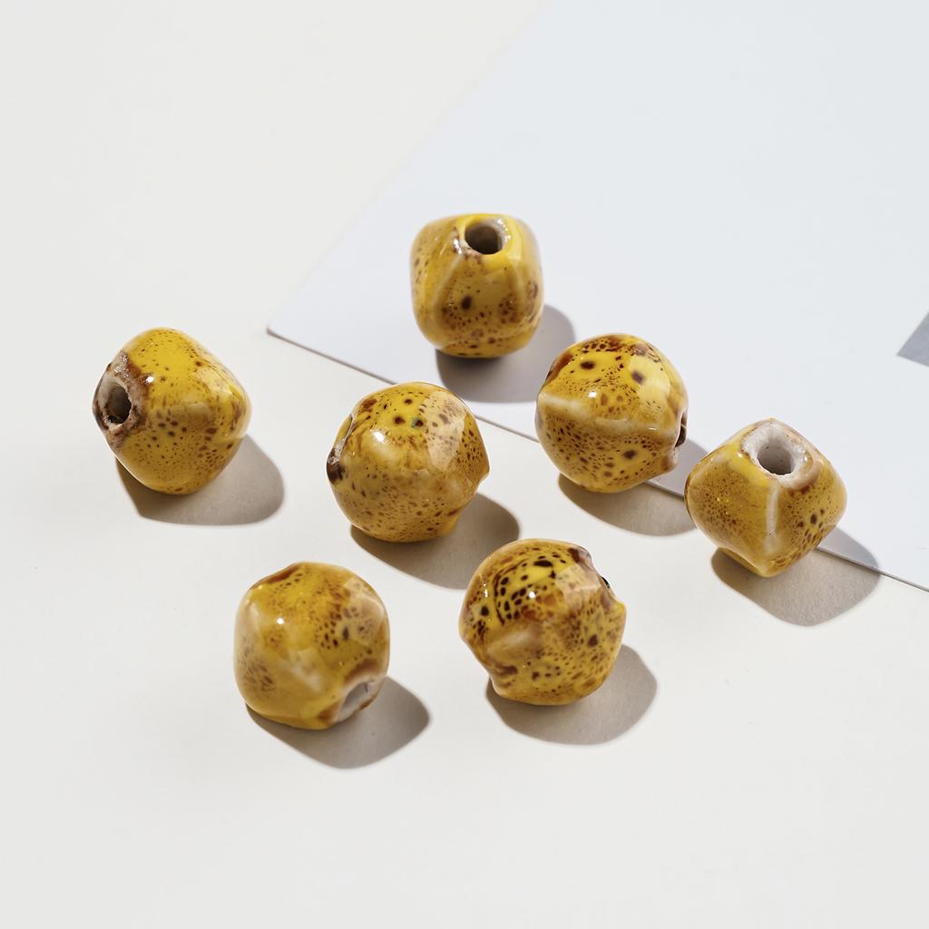 10pcs/Lots Irregular Ceramic Beads Colored Spacer Loose Beads for DIY Necklace Bracelet Keychain Jewelry Making Findings