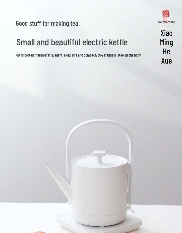 Youmingtang Stainless Steel Electric Kettle – Compact Auto-Off Model for Tea and Boiling Water