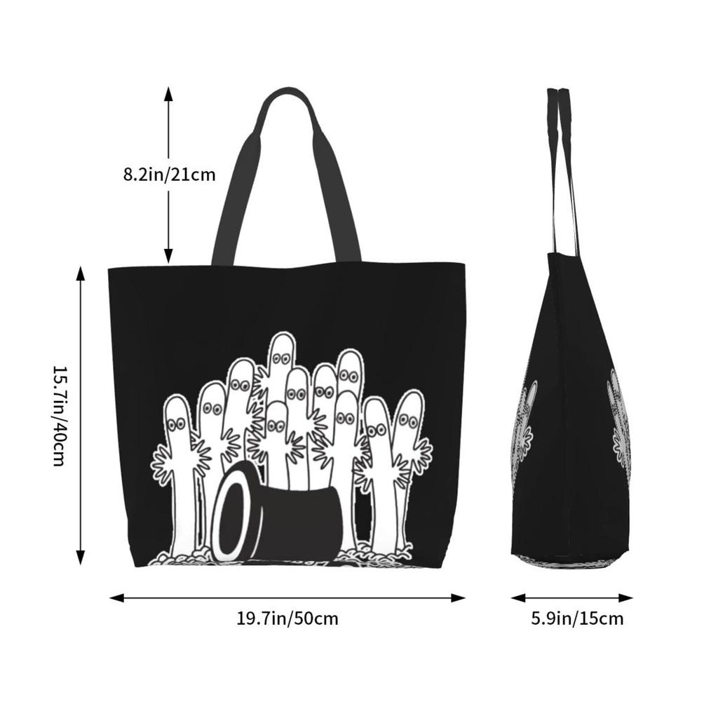 Hattifattener pattern body diaper shopping large capacity tote school makeup eco convenience store shopping durable 50cm wide x 40cm high x 15cm thick