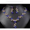European & American Vintage Plum Blossom Necklace Set with Colored Diamonds