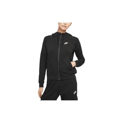 Solid Logo Print Fitted Long Sleeve Zip Hoodie Women Hoodies Black BV3343-010