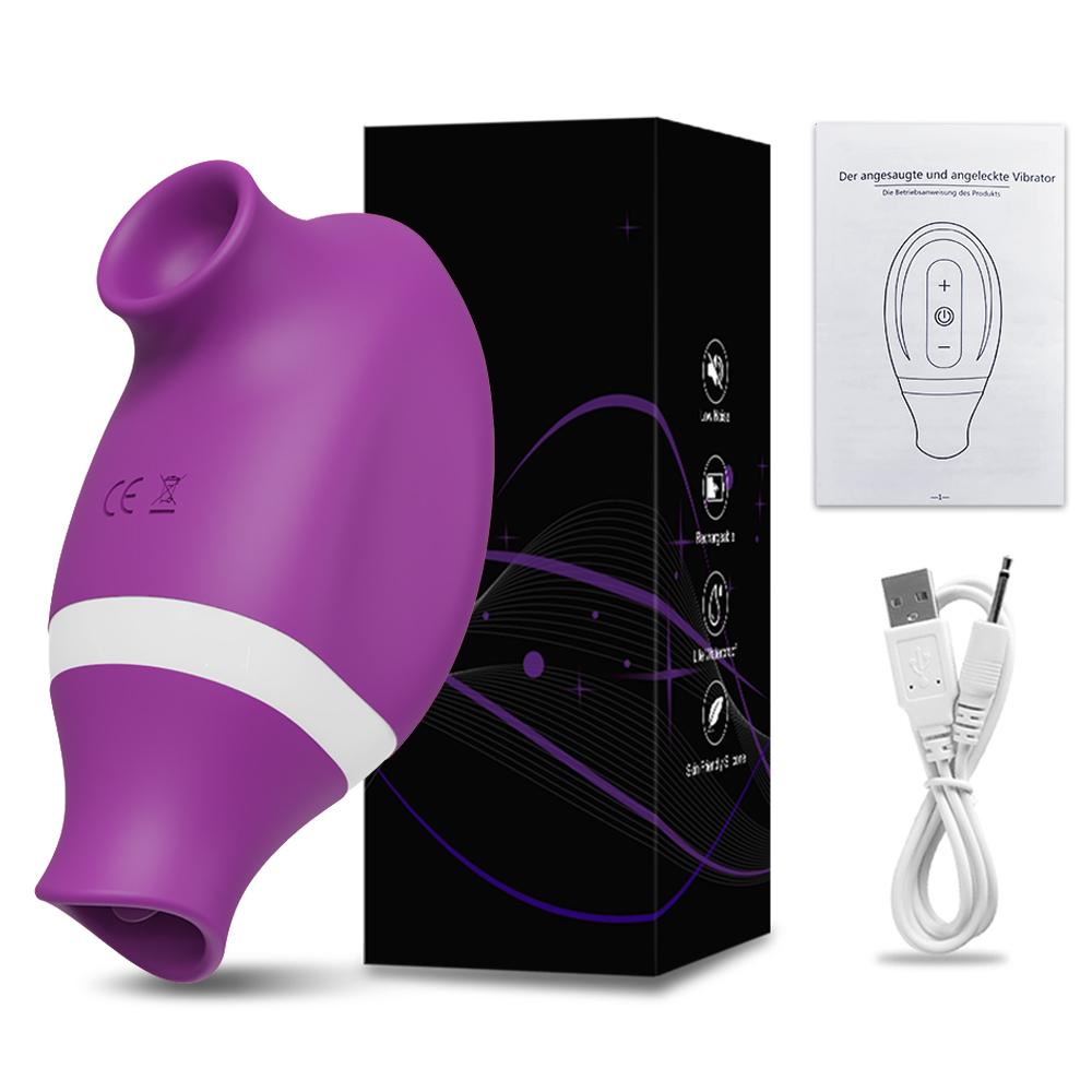 Clit Sucker Vibrator Clitoris Nipples Stimulator for Women 2-in-1 Sucking Tongue Licking Female Masturbator Sex Toy for Women