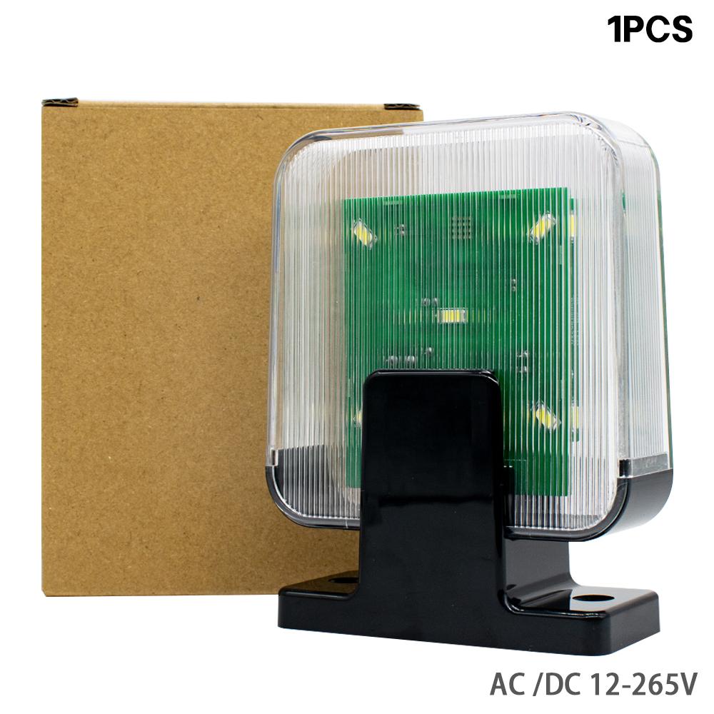 

12V-256V 220V 12V 24V Universal Outdoor LED Signal Alarm Light Strobe Flashing Light Wall Mount Emergency Warning Lamp білий
