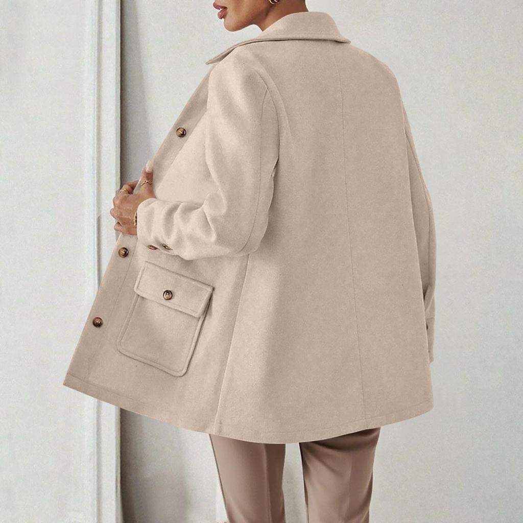 Manteaux de mode Revers cranté Manteau pardessus Veste à simple boutonnage