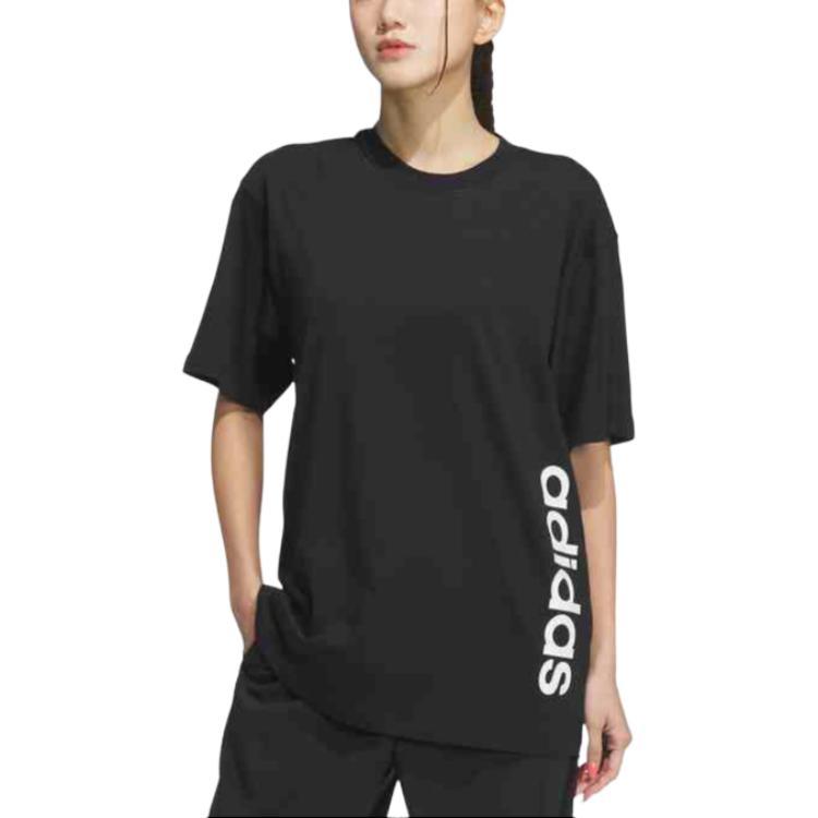 adidas T Shirts Unisex Black Crew Neck Moderate Straight Fit (Unisex) T-Shirts JJ0614
