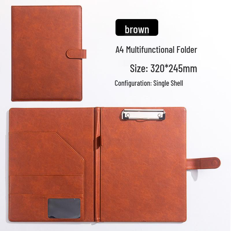 A4 Magnetic Leather Document Folder: Multifunctional Business Manager with Custom Logo