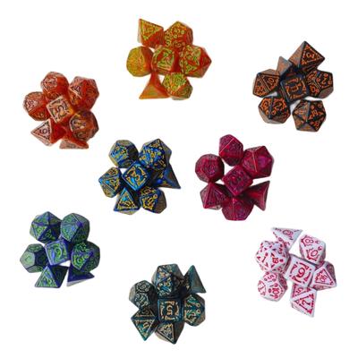 7Pcs Desktop Entertainment Acrylic Different Number of Face Dices Educational Digital Number Dices Various Shape Dices