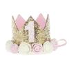 1st Birthday Party Decor Hat Kids 1 2 3 Year Happy Birthday Boy Girl First Birthday Party Baby Shower Decor Pink Kids Crown Hat