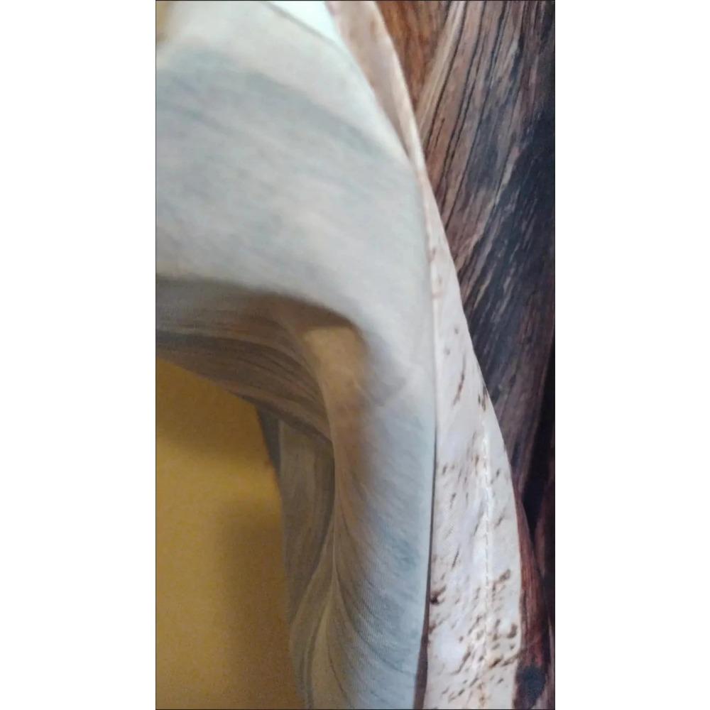 Two Piece Set of Curtains, Metal Grommets. Dark Brown, Barn Wooden Door. Polyester, with Dustproof and Waterproof Properties