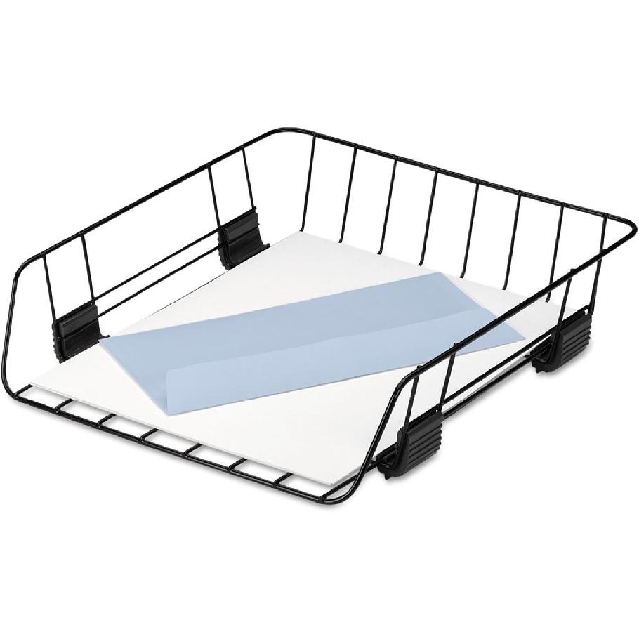 Fellowes Workstation Stacking Letter Desk Tray Organizer, Front Load, Wire, Black (66112)