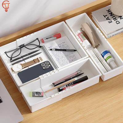 Universal Draw Organizer Expandable Plastic Multi Size Durable Storage Tray for Office Desk Kitchen Bathroom Use