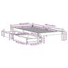 VidaXL Cadre de lit avec tiroirs blanc 90x200 cm bois de pin massif, sommier, cadre de lit simple, cadre de lit en bois 3301431