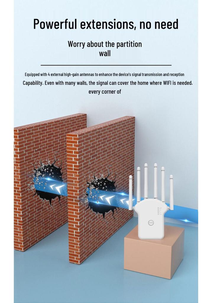 Dual-Band WiFi Repeater: One-Key Boost for Lag-Free, High-Speed Connections