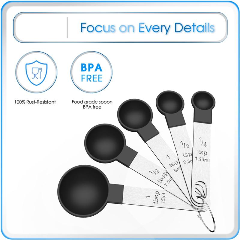 A95I-Stackable Measuring Cups& Spoons Set, Nesting Measure Cups, Kitchen Gadgets For Cooking& Baking