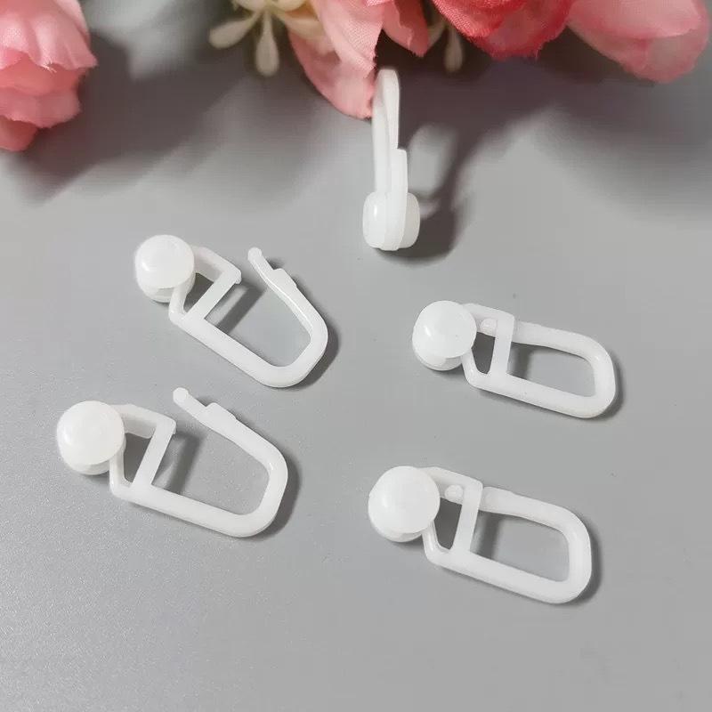 Curtain Track Hooks White Scratch-resistant Plastic Strong Build 30 Pcs for Home Balcony Curtains
