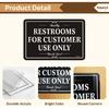 Restrooms for er Use Only Signs 6” x 4” Restrooms for ers Only Sign, Restroom Signs for Home/Business, Self-Adhesive Backing, Thick Acrylic, Easy