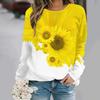 Round neck long sleeved printed elegant casual streetwear