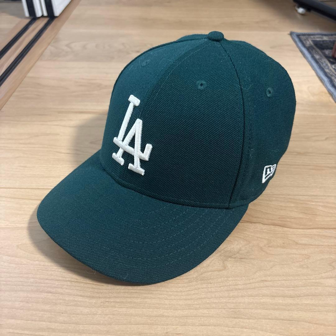 Used New Era 59FIFTY LA Dodgers Cap Dark Green