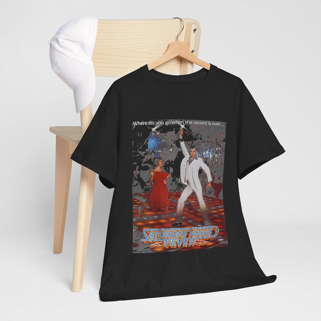 Saturday Night Fever American Dance Movie Film Black Tees T-Shirt Size S-5XL