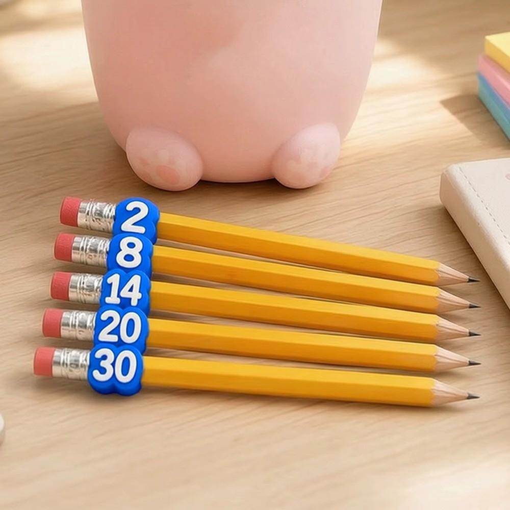 50pcs Reusable Numbered Pencil Toppers Soft Numbered Pencil Caps  Students Teachers Organization