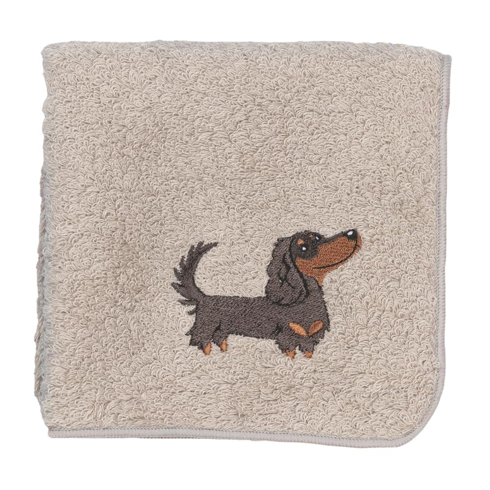 Imabari Towel Handkerchief Dachshund Gray [Hello Dog] - -
