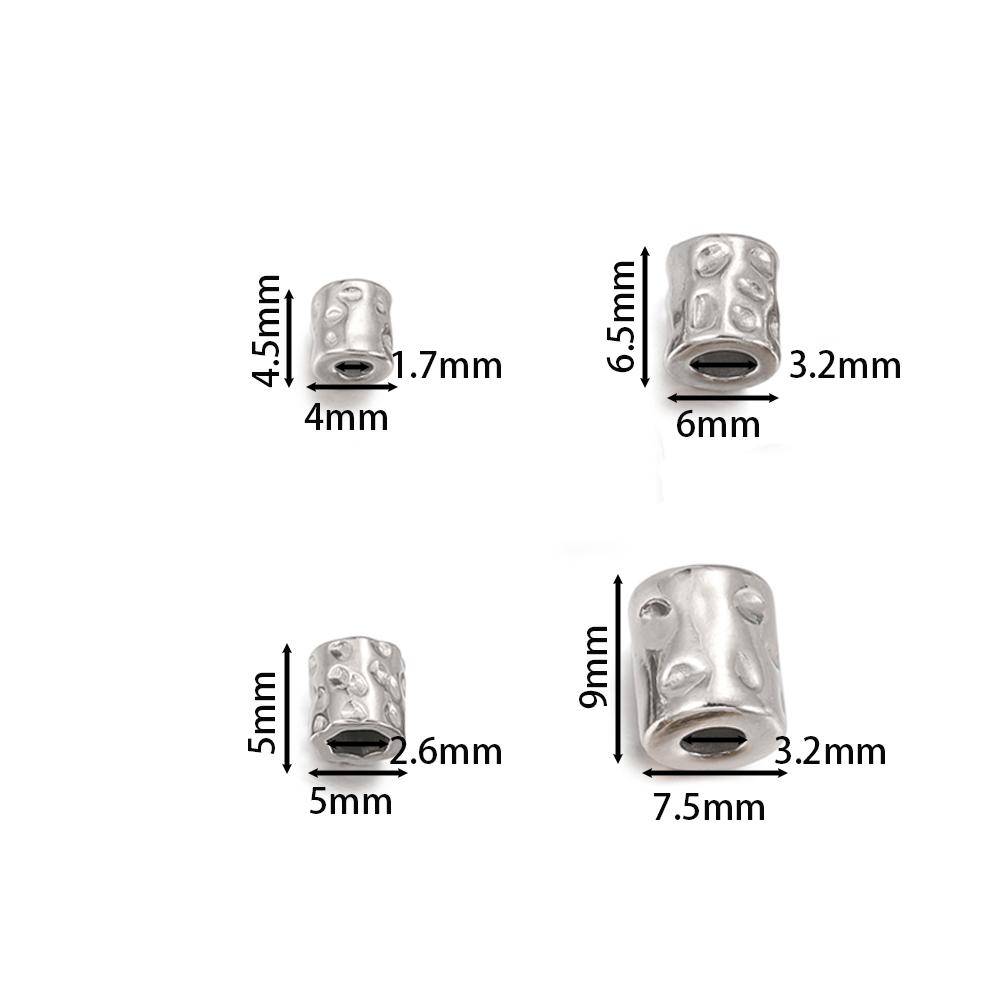 5Pcs/Pack Stainless Steel Cylinder Tube Bead Gold Plated Spacer Beads For DIY Necklace Bracelet Jewelry Making Accessories