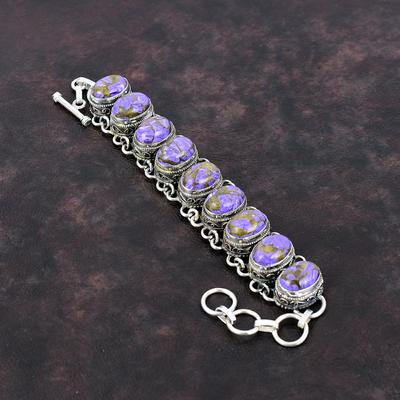 Copper Charoite Bracelet 925 Sterling Silver Bracelet Gemstone Handmade Jewelry Adjustable Chain Vintage Bracelet Brand New Jewelry For Gift