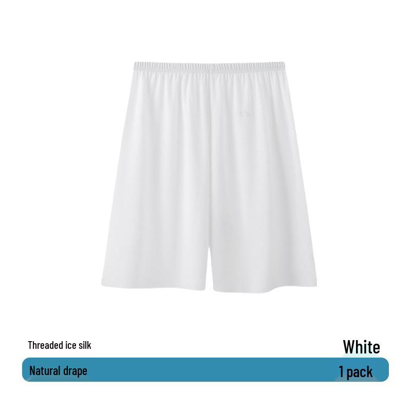 Men's Summer Ice Silk Pajama Pants, Plus Size, Lightweight, Loose-Fit, Five-Point Shorts