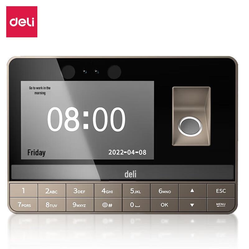 Deli 13866 Face and Fingerprint Recognition Time Clock